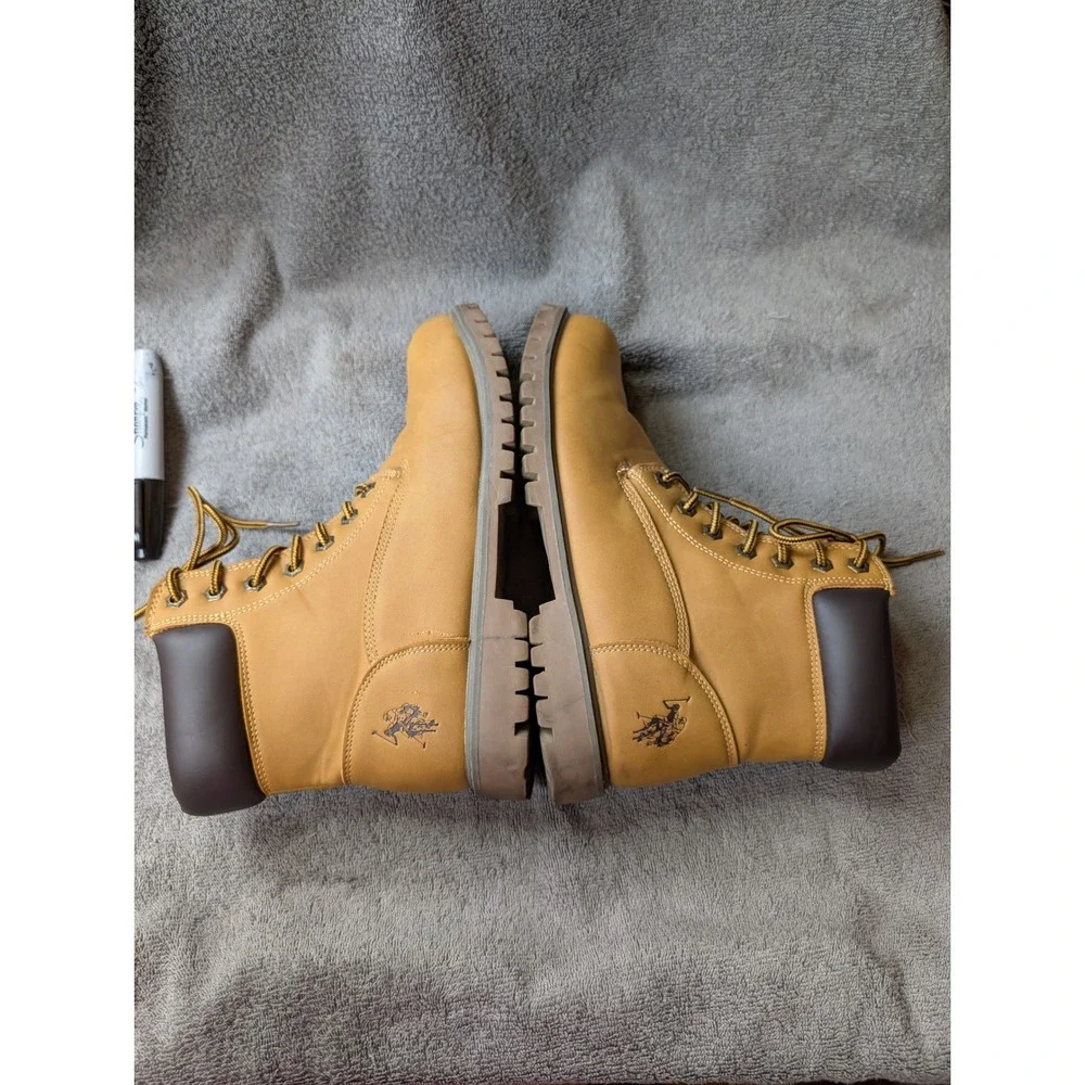 U.S. Polo Assn‎ Owen High Wheat Tan Lug Sole Lace Up Work Boots Mens 8.5 M